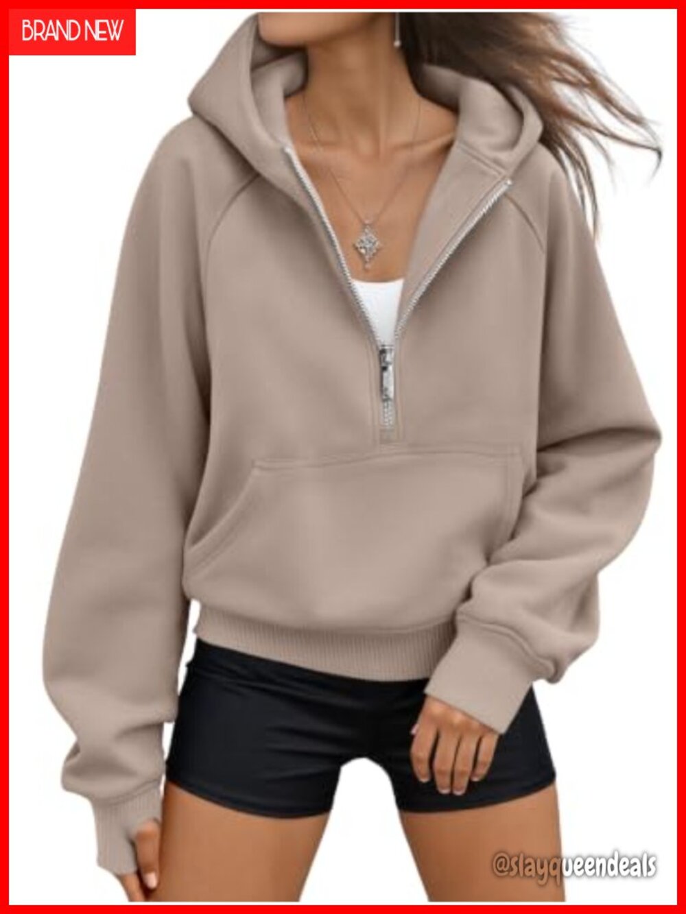 Women's Half Zip Pullover Hoodie Sweatshirt Fleece Lined Casual